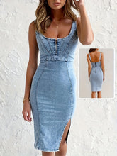 Yuri Sleeveless Body Fit Denim Dress